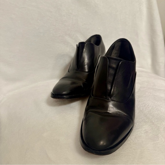 Reed Krakoff Black Leather Laceless Oxfords With Block Heel EUC - Picture 2 of 10